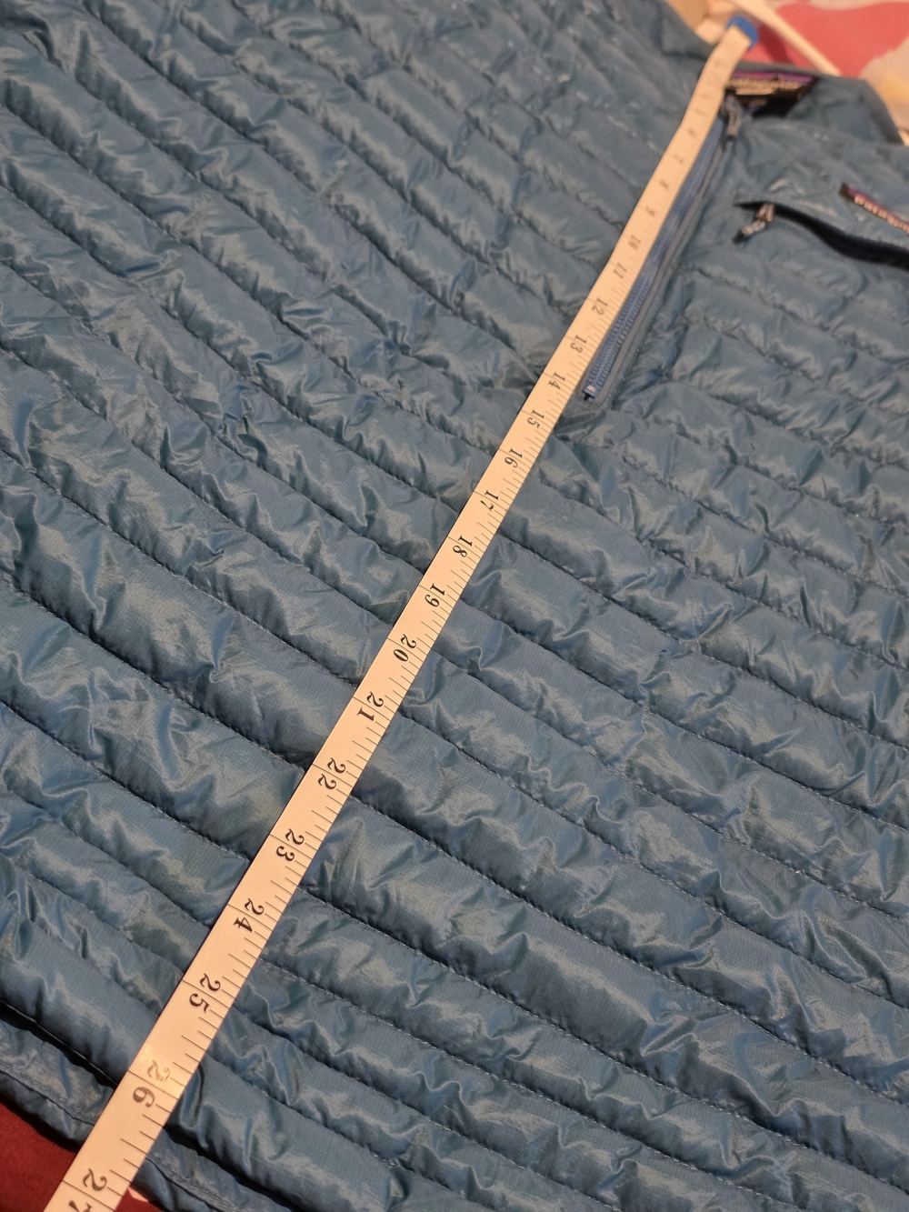 Patagonia Women’s AlpLight Down Quilted Pullover Jacket - Teal Blue - Picture 7 of 9